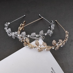 Nueva Diadema Original <span class=keywords><strong>de</strong></span> Diamantes, Estilo Retro Japonés Coreano, Corona <span class=keywords><strong>de</strong></span> Hojas Doradas Mori, para Novias y Espectáculos - Product Image 1