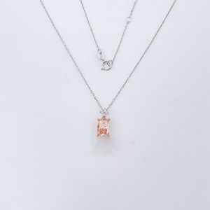 Collier pendentif en or <span class=keywords><strong>rose</strong></span> 18 carats avec diamant <span class=keywords><strong>rose</strong></span> de laboratoire, carré, radiant, minimaliste, ajustable, pour femme - Product Image 1