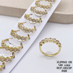 Anello da Donna XUPING all'Ingrosso, Sottile, Placcato Oro 14K, con Zirconia Cubica Sintetica, per Fidanzamento e Matrimonio - Product Image 3