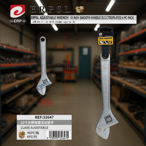Chiave Regolabile Erpsl 10 Pollici con Impugnatura Liscia Elettroplaccata, Confezione da 6 Pezzi - Product Image 3