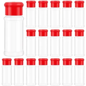 100ml Food Grade Seasoning Plastic Shaker Bottle ,Plastic Pepper Container With Flip lid, Clear Plastic Spice Jar