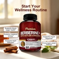 Berbérine personnalisée 1200 mg avec capsules de cannelle de Ceylan pour un soutien quotidien