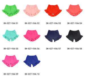 Copri <span class=keywords><strong>pannolini</strong></span> graziosi pantaloncini in cotone per neonati Bloomers con volant da bambina in tinta unita - Product Image 2