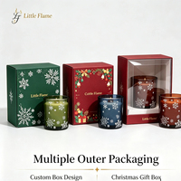 Bougies en verre de luxe personnalisées pour Noël avec mèche en bois, en cire de soja, pour bougies parfumées, coffret cadeau, vente en gros