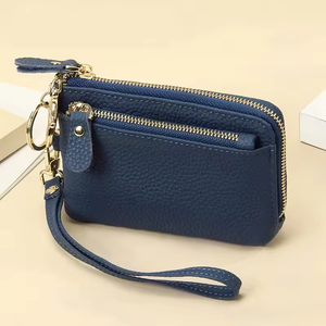 Multicolor Color Colorful Genuine Leather Women Lady <b>Small</b> Card Coin Holder Purse Full Grain Leather Zipper <b>Wallet</b> Women Purse - Product Image 6