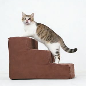 Escaleras para mascotas de espuma, color marrón grisáceo, para gatos y perros, estilo en ángulo recto, extraíbles y lavables - Product Image 3