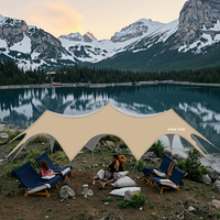 Toldo de estrella con forma de araña supergrande personalizado, tienda de campaña portátil para exteriores, lona impermeable con poste incluido para acampar y viajar