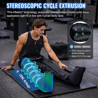 Appareil de massage des jambes à compression d'air avec 6 chambres superposées, pompe DVT, pour la récupération et l'amélioration de la circulation, numérique et rechargeable