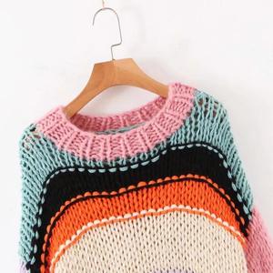 Suéter 2024 para Mujer, Jersey de Punto, Suéter <span class=keywords><strong>Italiano</strong></span> Personalizado Tejido a Mano con Intarsia, Suéteres Extra Grandes para Mujer - Product Image 3