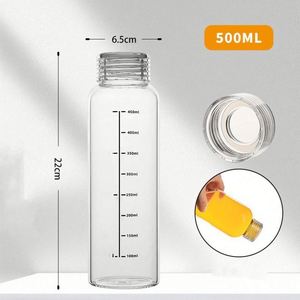 Botella de Agua de Vidrio Transparente de 17 Oz con Tapa, Boca Ancha, a Prueba de Fugas, para Gimnasio, Viajes, Hogar, Escuela, Oficina, Regalo Promocional - Product Image 2