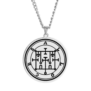 Collier pendentif en acier inoxydable avec sceaux des 72 esprits, la clé inférieure de Salomon, le roi Asmoday, origines démoniaques, <span class=keywords><strong>Goetia</strong></span> 49-60 - Product Image 6