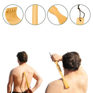 Rascadores de madera de bambú natural 100% hechos a mano con masajeador corporal para hombres y mujeres con mango largo - Product Image 4