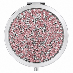Bling Crystal Rhinestone Sticker <b>Compact</b> <b>Mirror</b> Push Button Metal Folding Dual Sided HD Glass Pocket Makeup <b>Mirror</b> - Product Image 2