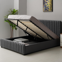 Nouveau Design lits en tissu de haute qualité avec boîte de rangement de levage de gaz cadre de lit souple King Double Queen Size