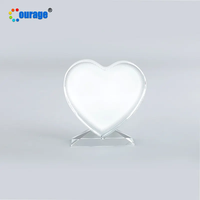 Courage Usine En Gros Décoration Personnalisée Saint Valentin Cadeau Élégant En Forme De Coeur Sublimation Cristal Photo Cadre Photo Vierge