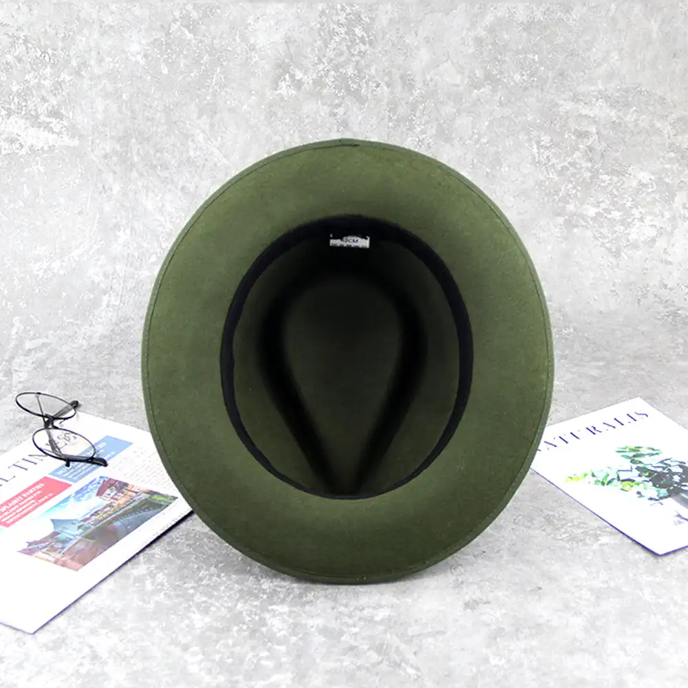 K LiHua, индивидуальная шерстяная фетровая шляпа, зеленые шерстяные шляпы с короткими полями, оптовая продажа шляп Trilby