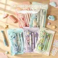 Ensemble de papeterie aux couleurs macaron, sept pièces, papeterie de récompense au design élégant, ensemble de papeterie pour les élèves du primaire