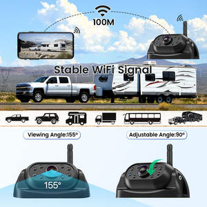 Caméra de <span class=keywords><strong>voiture</strong></span> sans fil HD WiFi 5G avec panneau <span class=keywords><strong>solaire</strong></span>, installation magnétique, alarme d'angle mort IA, DVR avant/arrière pour camion, bus, camping-car, fourgonnette - Product Image 3