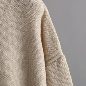 Autunno inverno nuovo Pullover a due pezzi girocollo lavorato a <span class=keywords><strong>maglia</strong></span> da <span class=keywords><strong>donna</strong></span> con pantaloni larghi Set maglione - Product Image 2