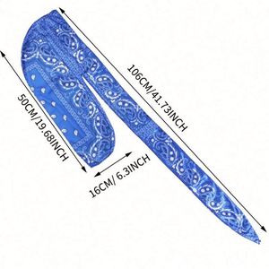 Durag en Soie Imprimé Motif Améba Hip Hop pour l'Extérieur avec Longue Queue, Foulard de Sport Unisexe pour Soins Capillaires – Vente en Gros - Product Image 3