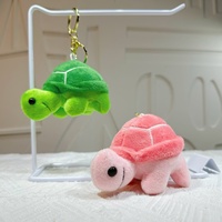 Porte-clés pendentif tortue de dessin animé créative en peluche, impression numérique écologique, petit sac, cadeau pour machine à griffes, chaîne de suspension pour voiture
