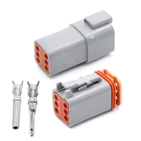 Conector Eléctrico Automotriz CQFH Envío Rápido DT04-6P DT06-6S, 6 Pines Macho/Hembra, Carcasa de Nylon Gris, Clasificación IP66, 12V