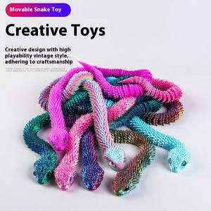 Modelo de juguete de serpiente tridimensional, regalos creativos hechos a mano para niños, adornos impresos en 3D rojos para pecera, paisaje de cristal - Product Image 5