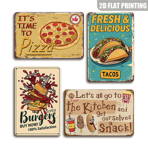 Letrero Metálico Vintage de Tacos Frescos y Deliciosos, Arte de Pared Retro de Comida Mexicana para Restaurante y Cafetería - Product Image 1