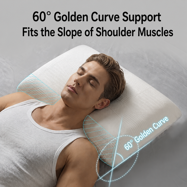 Grooved Contour Foam Pillow for Neck Shoulder Support Custom Logo Wholesale OEM ODM Supplier