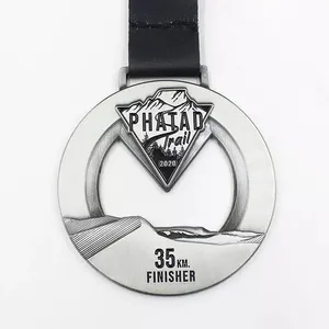 Design Custom Logo Gold Plated Sport Medallion Football Metal Enamel Blank Marathon Medal For Souvenir