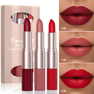 Venta caliente Tiempo multifuncional y ahorro de energía Niebla suave y color mate 3 Sticks Combo 2 en 1 Lápiz labial Brillo de labios - Product Image 5