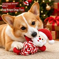 Jouet en velours côtelé pour chien, motif renne de Noël amusant, jouet à nœuds en peluche pour chiots, résistant aux morsures, pour mâcheurs agressifs, jouet à mâcher doux, vente en gros