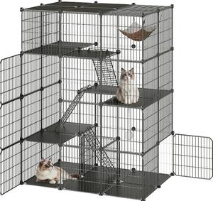 4 Tier Metal Wire Mesh Large Capacity Indoor Outdoor Cat <strong>Cage</strong> Playpen Small Pet House for Rabbit Guinea Pigs <strong>Ferrets</strong> Hamsters - Product Image 2