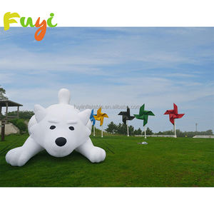 Aufblasbares weißes Hundemaskottchen für Werbezwecke, Cartoon-Tiermodell für Veranstaltungen im Freien - Product Image 5