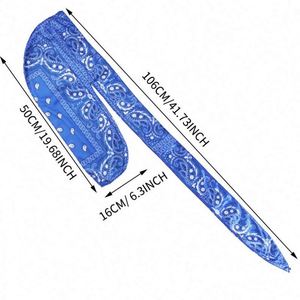 Durag de Seda con Estampado de Amoeba para Hip Hop, Deporte y Cuidado del Cabello, con Cola Larga, Unisex, Venta al Por Mayor - Product Image 3