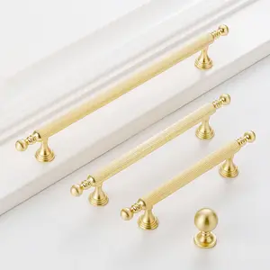 Brushed Gold French Italian Light Luxury Wardrobe European Drawer Handle Single Hole Silver Cabinet Small Handle Door Handle