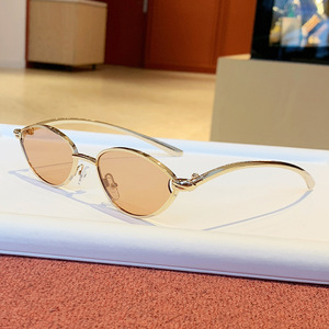 Stylish Cat Eye Sunglasses Gold Metal Frame UV400 Women's Fashion <b>Eyewear</b> - Product Image 3
