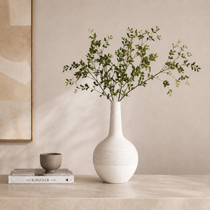 Custom Handmade White <b>Ceramic</b> Vase Modern Textured <b>Ceramic</b> Flower Vase Home Art Decor Table Centerpiece Wholesale OEMODM Factory - Product Image 2