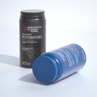 Récipient de supplément de bouteille en aluminium personnalisable en gros avec couvercle à vis pour l'utilisation de soins personnels liquides de lotion de pilules
