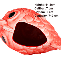 Tasse de cocktail créative en porcelaine Hawaii Tiki Wine Cocktail Bar Party Cup Red Fish Shape Ceramic Tiki Mug Wholesale