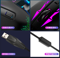 Mouse Gaming Berkabel USB FV-509 Warna-warni DPI Tinggi Lampu LED RGB Dapat Diprogram DPI Optik yang Dapat Disesuaikan untuk Komputer