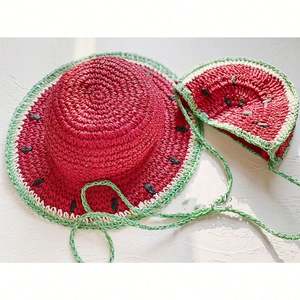 Nuevo Conjunto de Sombreros de Paja Ecológicos para Niñas Pequeñas, Diseño de Ganchillo, para Viajes al Aire Libre, Sombrero de Verano 2020 - Product Image 3