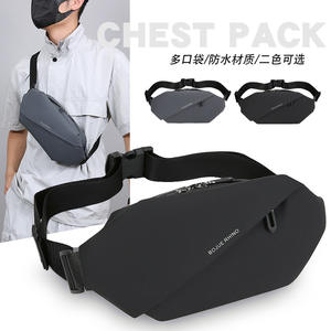 Riñonera Impermeable Bojue Rhino para Hombre, Bolsillo para Teléfono, Gran Capacidad, Correa Desmontable, Negro Gris, Primavera 2026 - Product Image 3