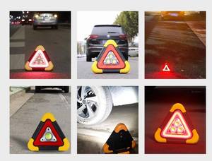 Triangle de signalisation solaire, kit d'outils pour voiture, lampe d'alarme d'urgence pour la sécurité routière, lumière clignotante portable - Product Image 3