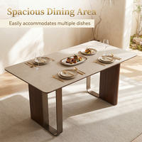 Nouvelle table à manger rectangulaire de luxe moderne haut de gamme pour la salle à manger, en marbre