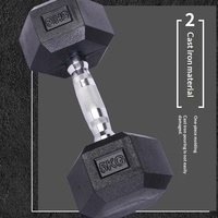 Haltères hexagonaux en acier, revêtement en caoutchouc solide avec poignée antidérapante moletée pour la musculation des bras et l'entraînement de force