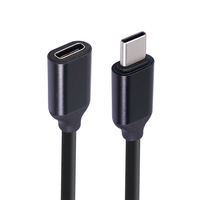 Kabel Ekstensi Adaptor Daya USB-C PD60W 2m dengan Jaket TPE Pengisian Cepat 3A Konektor USB-C Male ke Female