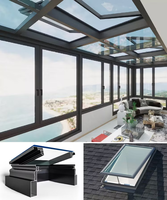 Ventana de Techo Vertical Fija Moderna de Aluminio con Vidrio Aislante para Sala de Estar, Terraza, Proyectos de Villas