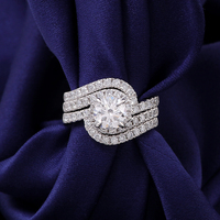 Certificat IGI D couleur laboratoire bague en diamant 14k or blanc anneaux empilables anneaux de mariage Couple ensemble or unisexe 2025 Style populaire