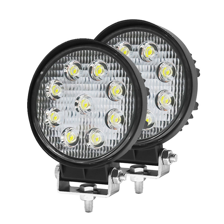 4 Inch 27W Round Driving Fog Light Car Work Lamp Motorcycle Led Pods Lights for Trucks Tractors Lighting